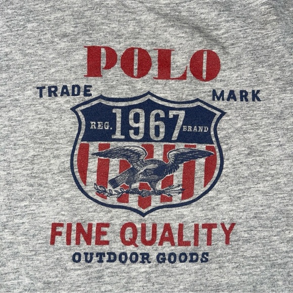 Polo Ralph Lauren Grey Graphic Tee Size 2T Toddler Boys Trade Mark Heather Gray - Picture 2 of 7